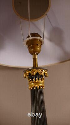 Flambeau Lamp from the Restoration Period in Gilded and Patinated Bronze, Early 19th Century