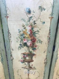 Folding screen with painted canvas, 19th century