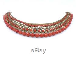 Former Grand Tiara Tiara Comb Coral Beads Faceted XIX Empire Era