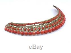 Former Grand Tiara Tiara Comb Coral Beads Faceted XIX Empire Era