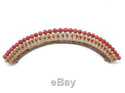 Former Grand Tiara Tiara Comb Coral Beads Faceted XIX Empire Era