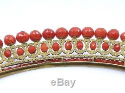 Former Grand Tiara Tiara Comb Coral Beads Faceted XIX Empire Era