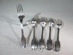 Former Set Of Solid Silver Cutlery Old-time Old Threads 19th