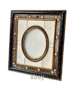 Frame Photo Holder Decor Les Beads Époque Xixème France Antique Photo Frame 19th