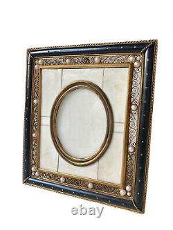 Frame Photo Holder Decor Les Beads Époque Xixème France Antique Photo Frame 19th