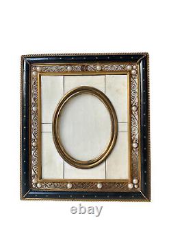 Frame Photo Holder Decor Les Beads Époque Xixème France Antique Photo Frame 19th