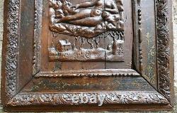 Frame with Low Relief Panel High Era Carved Oak Character