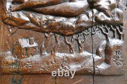 Frame with Low Relief Panel High Era Carved Oak Character