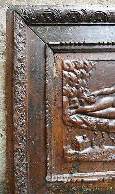 Frame with Low Relief Panel High Era Carved Oak Character