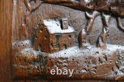 Frame with Low Relief Panel High Era Carved Oak Figure