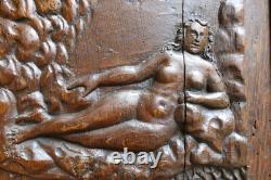 Frame with Low Relief Panel High Era Carved Oak Figure