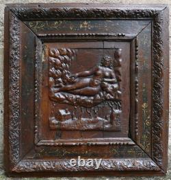 Frame with Low Relief Panel High Era Carved Oak Figure