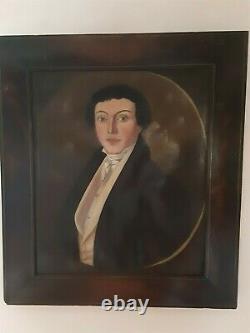 French School 19th Century Circa 1830 Portrait Of A Dandy Oil On Canvas