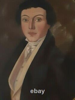 French School 19th Century Circa 1830 Portrait Of A Dandy Oil On Canvas