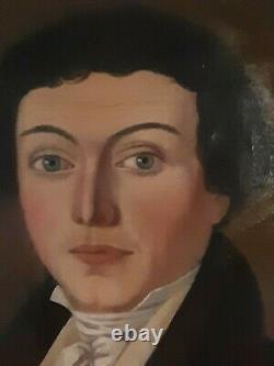 French School 19th Century Circa 1830 Portrait Of A Dandy Oil On Canvas