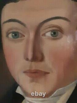 French School 19th Century Circa 1830 Portrait Of A Dandy Oil On Canvas