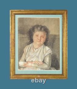 French School of the 18th Century, Louis XVI Era. Portrait of a Young Girl