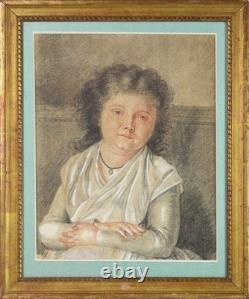 French School of the 18th Century, Louis XVI Era. Portrait of a Young Girl