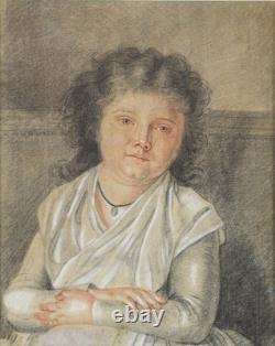 French School of the 18th Century, Louis XVI Era. Portrait of a Young Girl