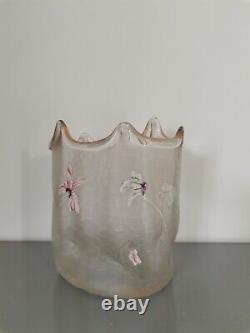 Frosted Crystal Vase, De Montjoye, Epoque End 19th