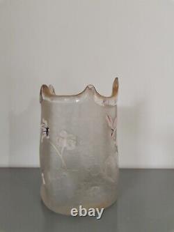 Frosted Crystal Vase, De Montjoye, Epoque End 19th