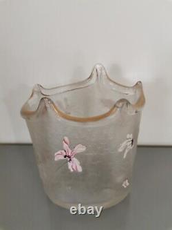 Frosted Crystal Vase, De Montjoye, Epoque End 19th