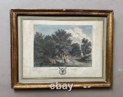 Gallant Scenes, pair of engravings by Clementi, period frames, 18th century