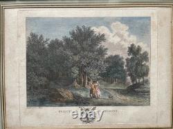 Gallant Scenes, pair of engravings by Clementi, period frames, 18th century