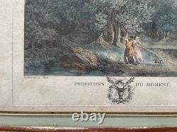 Gallant Scenes, pair of engravings by Clementi, period frames, 18th century