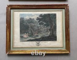 Gallant Scenes, pair of engravings by Clementi, period frames, 18th century
