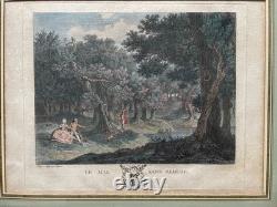 Gallant Scenes, pair of engravings by Clementi, period frames, 18th century