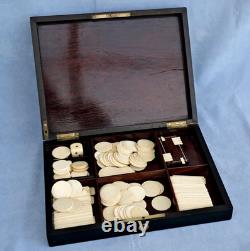 Game Box Set, Ebonized Wood and Gilt Brass, Napoleon III Period, 19th Century