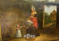 Genre Scene Epoque Louis Philippe Oil On Panel Nineteenth Century