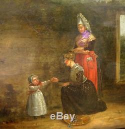 Genre Scene Epoque Louis Philippe Oil On Panel Nineteenth Century