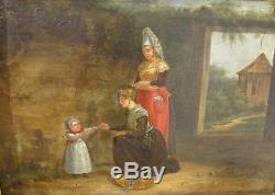 Genre Scene Epoque Louis Philippe Oil On Panel Nineteenth Century