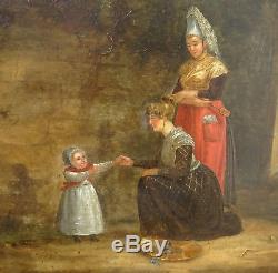 Genre Scene Epoque Louis Philippe Oil On Panel Nineteenth Century