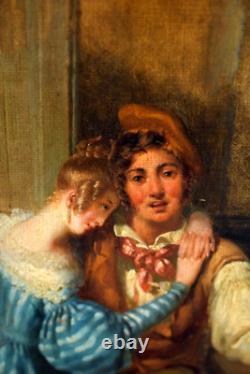 Genre Scene Painting: The Betrayed Wife, Italian Romantic School, 19th Century