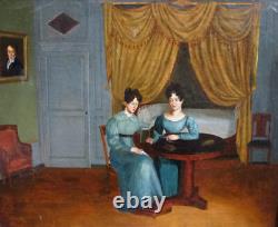 Genre Scene: Reading, Charles X Period, French School of the 19th Century, Oil on Canvas