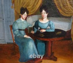 Genre Scene: Reading, Charles X Period, French School of the 19th Century, Oil on Canvas