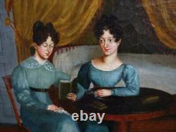 Genre Scene: Reading, Charles X Period, French School of the 19th Century, Oil on Canvas