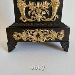 Gilded Bronze Clock Double Patina Charles X Restoration Period 19th Century