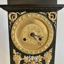 Gilded Bronze Clock Double Patina Charles X Restoration Period 19th Century