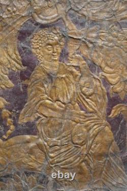 Gilded embossed leather known as Cordoba Bacchus wine Baroque period 18th century