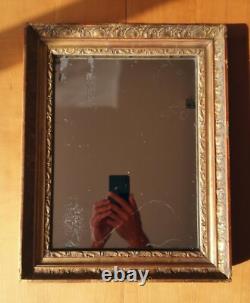 Gilded mirror, Restoration period, mercury glass, 19th century, 32.5 x 40.5