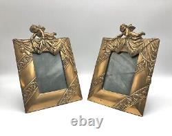 Gilt Putti Angels Pair of Bronze Frames with Angels from the late 19th Century