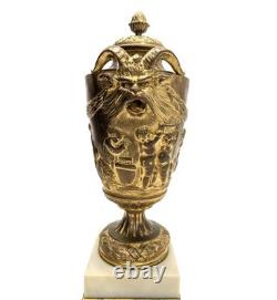 Gilt bronze cassolette, 19th century, Clodion model (pair)