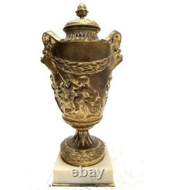 Gilt bronze cassolette, 19th century, Clodion model (pair)