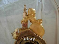 Gilt bronze pendulum clock, wire movement, working, first half of the 19th century