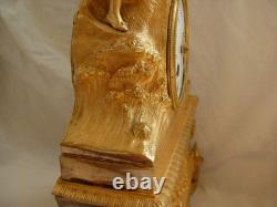 Gilt bronze pendulum clock, wire movement, working, first half of the 19th century