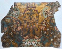 Gilt embossed leather known as Cordoba flowers Regency period 18th century